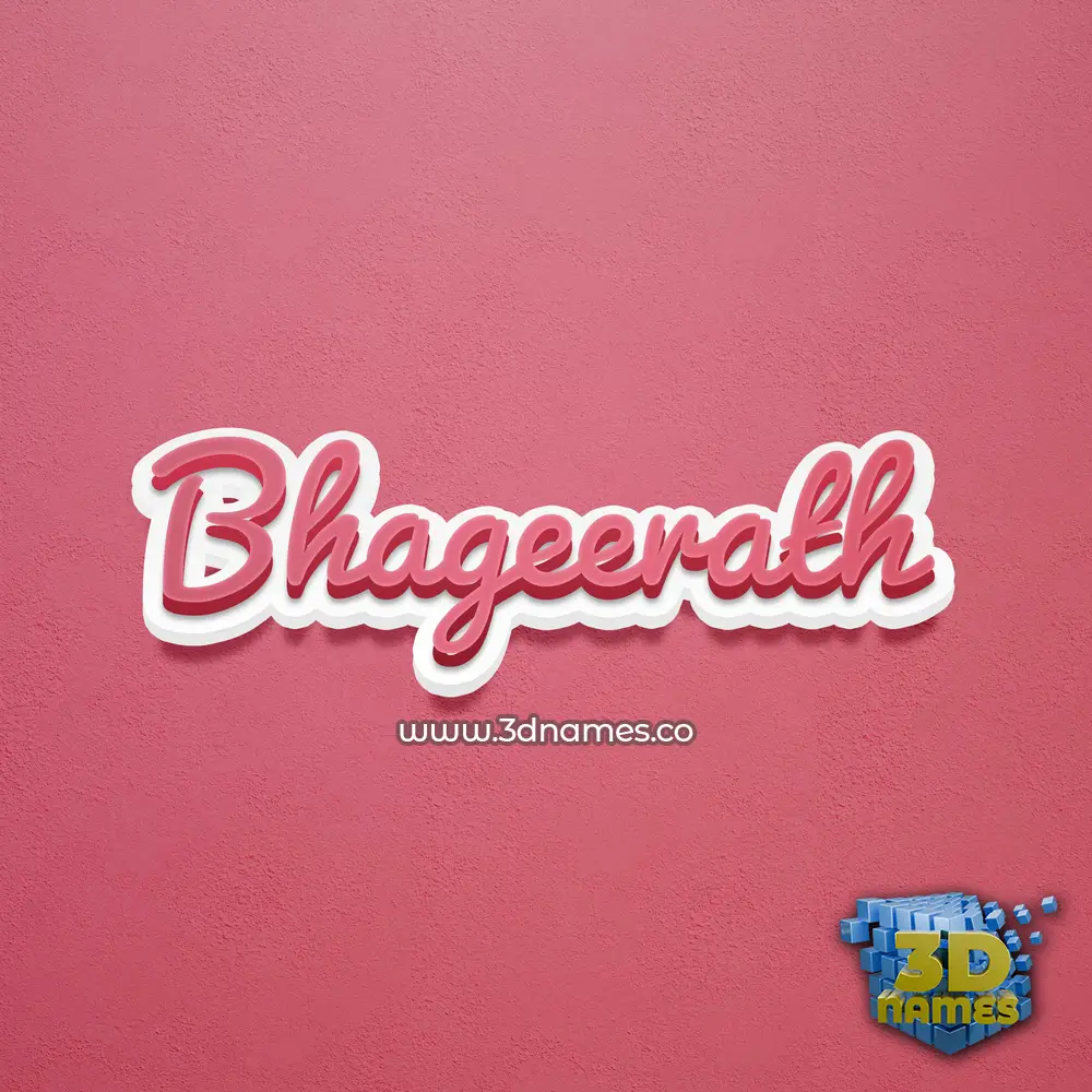 bhageerath in Red Scribble style - 3D name wallpaper