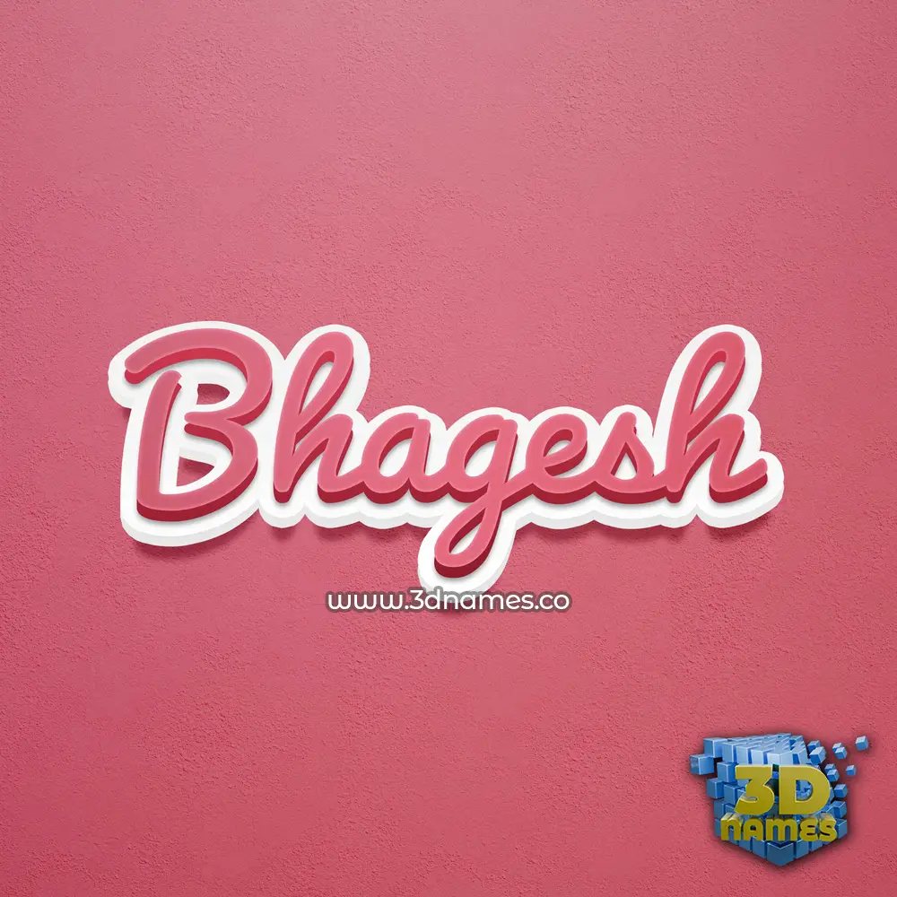 bhagesh in Red Scribble style - 3D name wallpaper