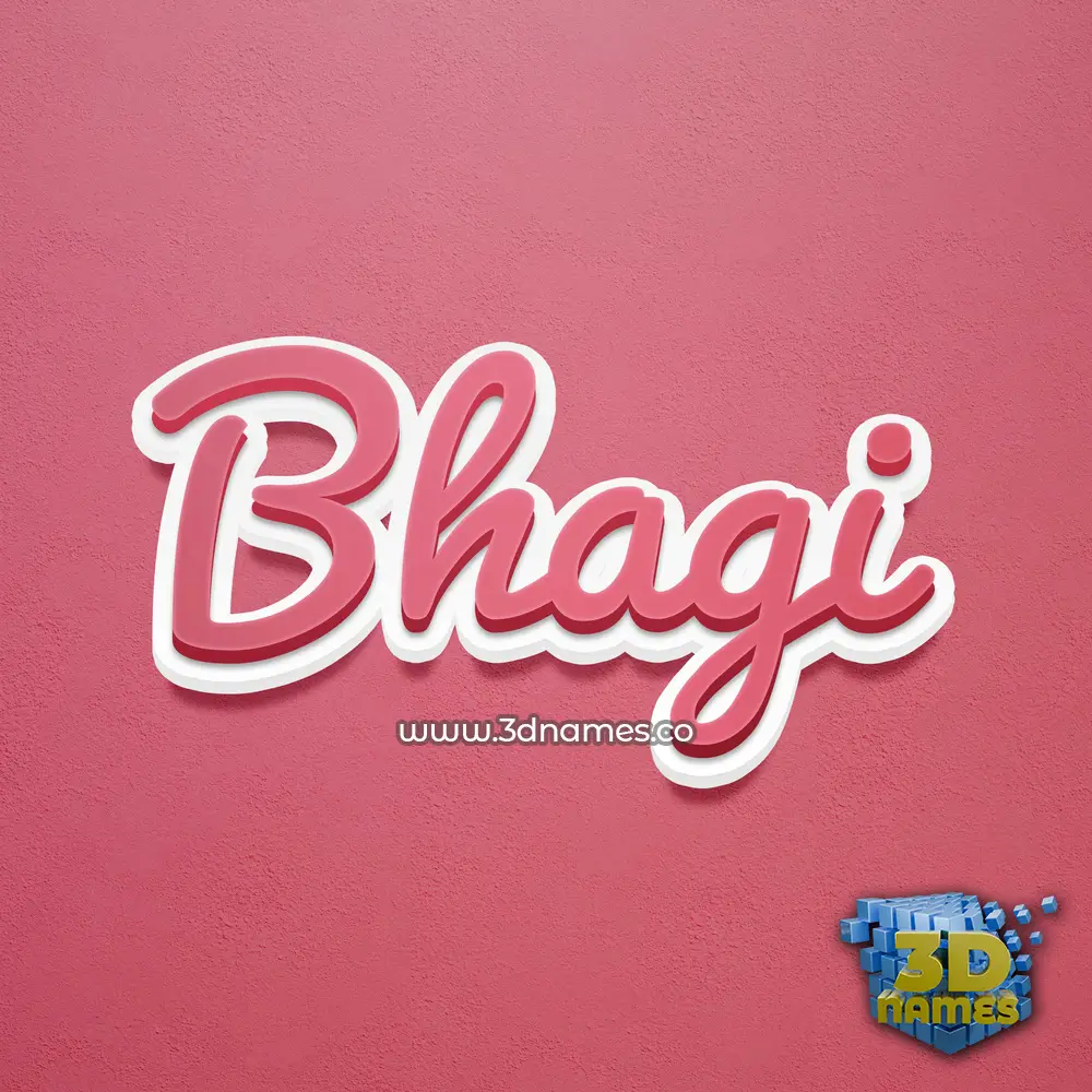 bhagi in Red Scribble style - 3D name wallpaper