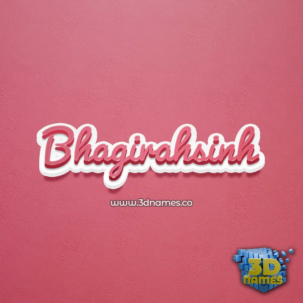 bhagirahsinh in Red Scribble style - 3D name wallpaper