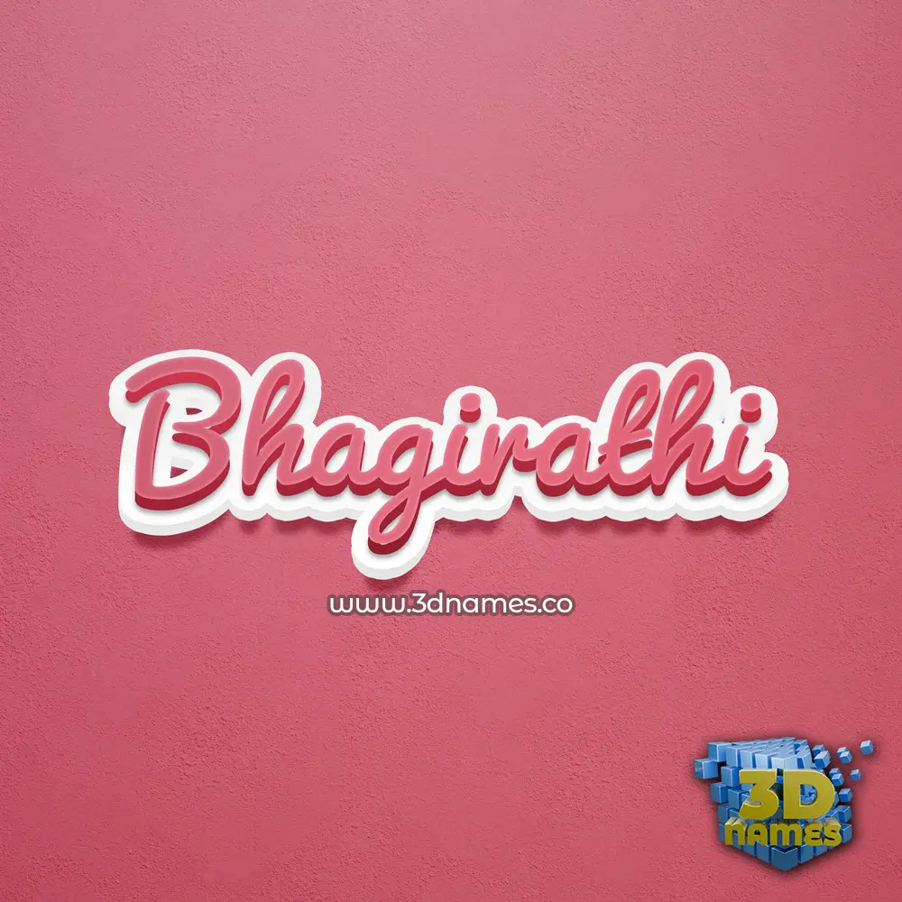 bhagirathi in Red Scribble style - 3D name wallpaper