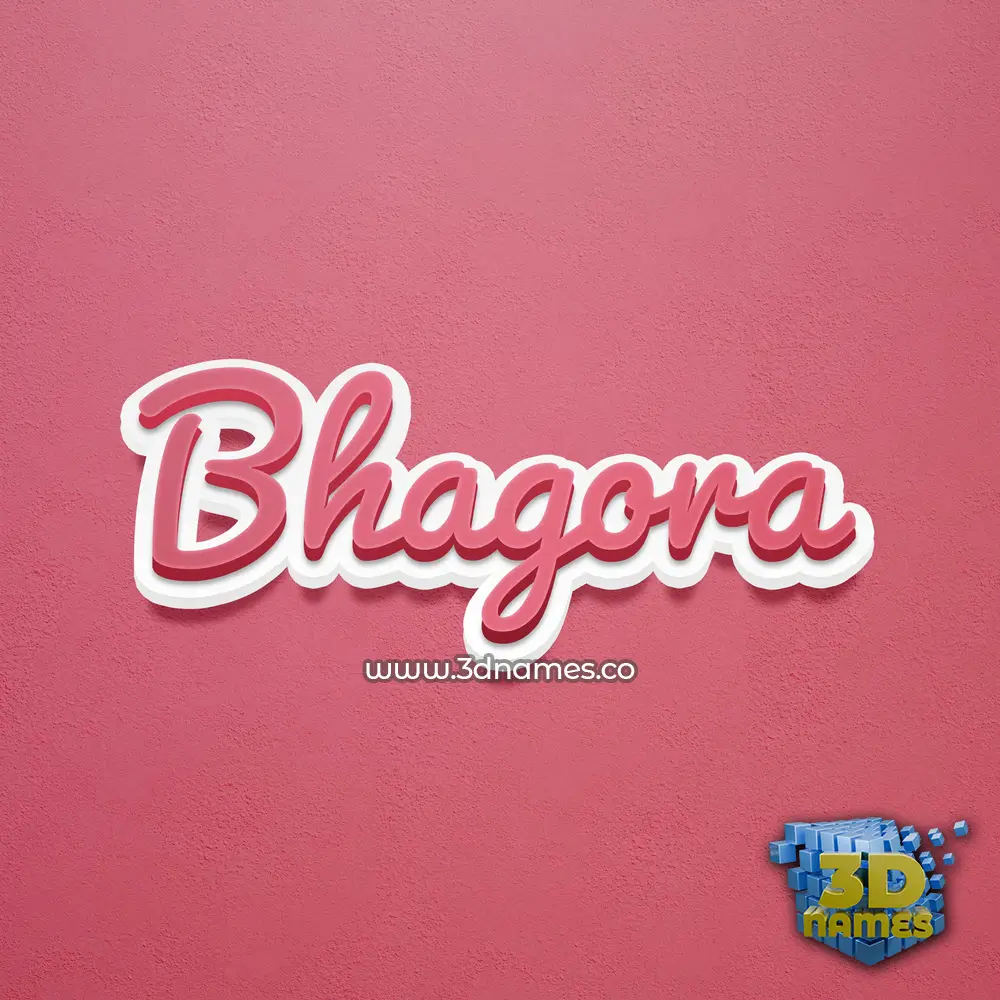 bhagora in Red Scribble style - 3D name wallpaper
