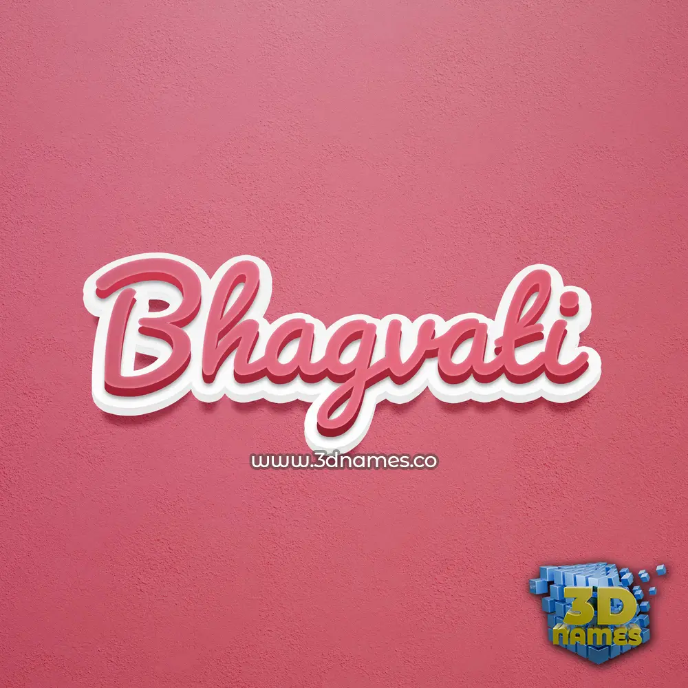 bhagvati in Red Scribble style - 3D name wallpaper