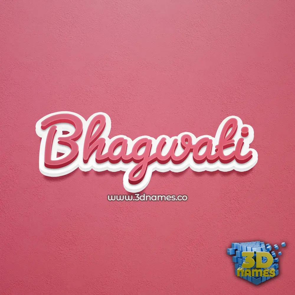 bhagwati in Red Scribble style - 3D name wallpaper