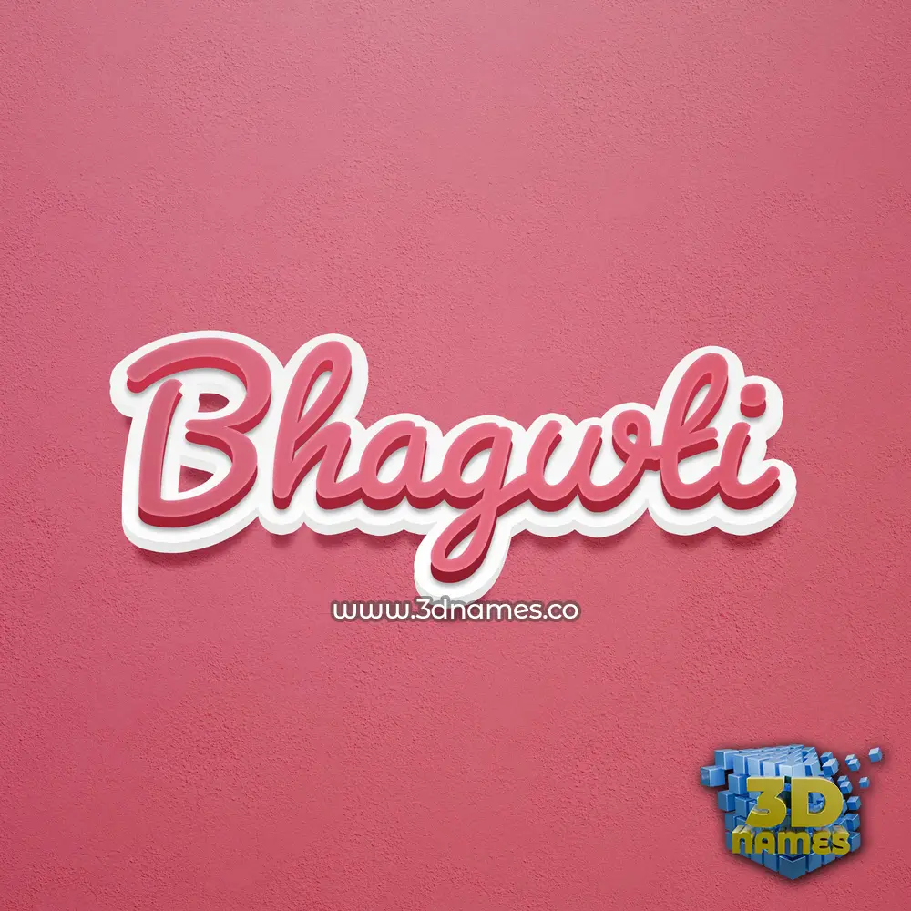 bhagwti in Red Scribble style - 3D name wallpaper