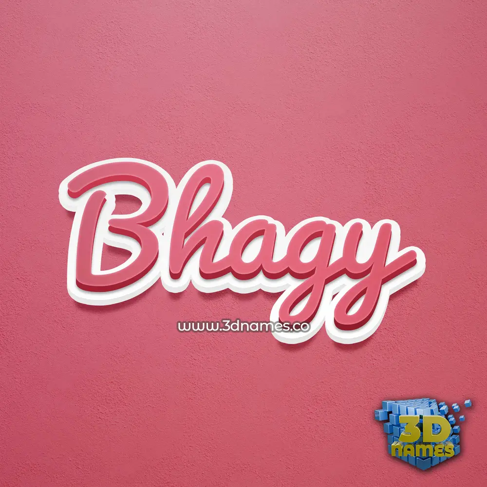 bhagy in Red Scribble style - 3D name wallpaper