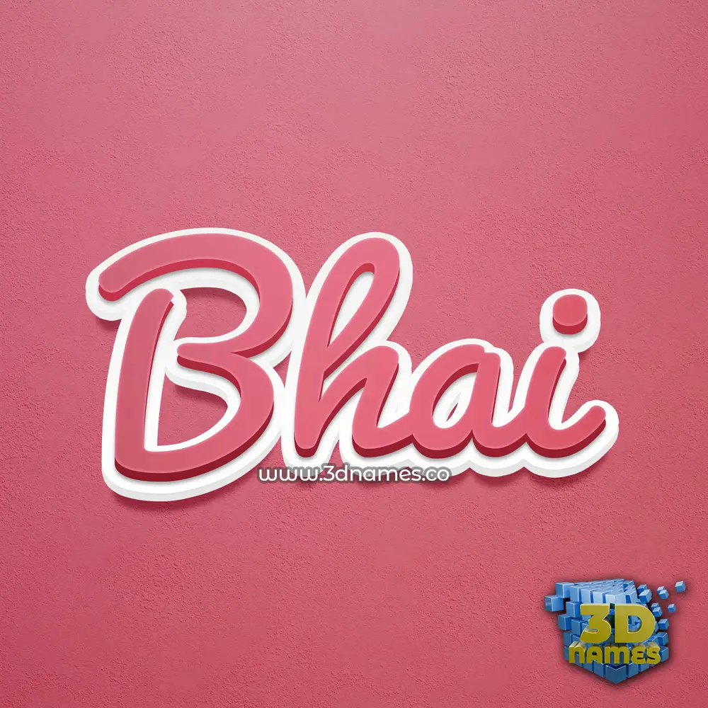 bhai in Red Scribble style - 3D name wallpaper