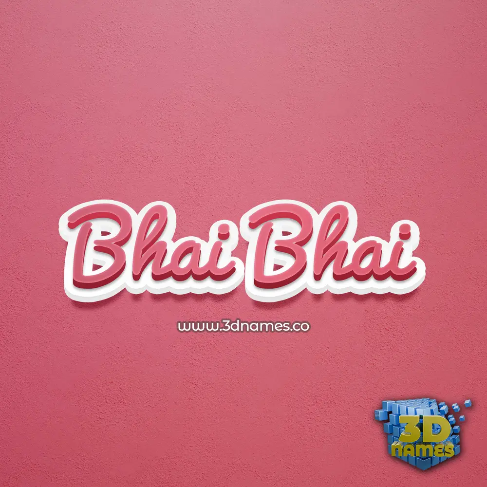 bhai bhai in Red Scribble style - 3D name wallpaper