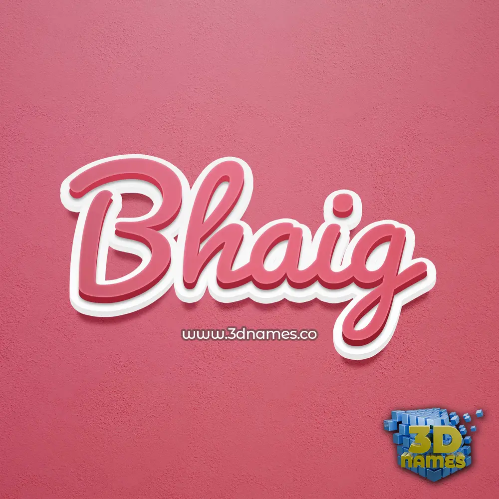 bhaig in Red Scribble style - 3D name wallpaper