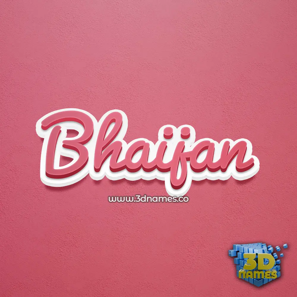 bhaijan in Red Scribble style - 3D name wallpaper