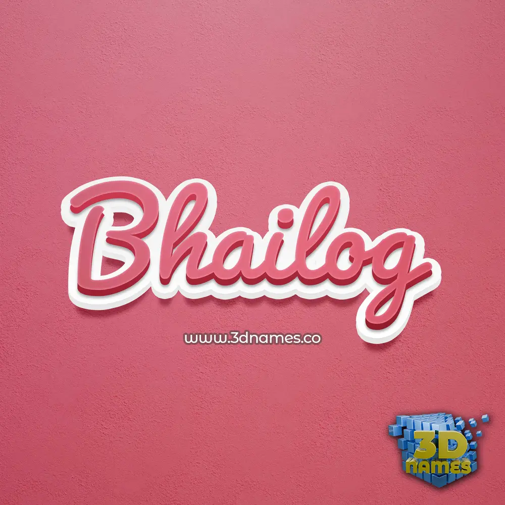 bhailog in Red Scribble style - 3D name wallpaper