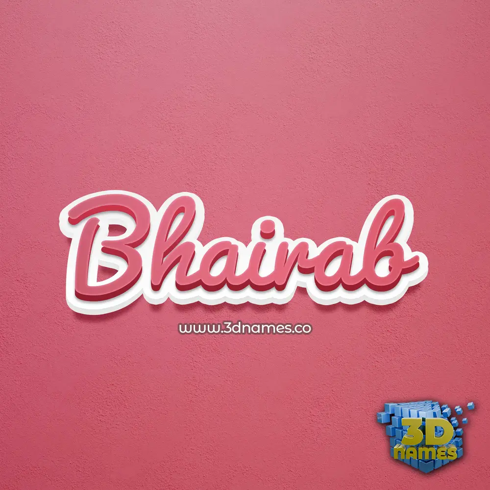 bhairab in Red Scribble style - 3D name wallpaper