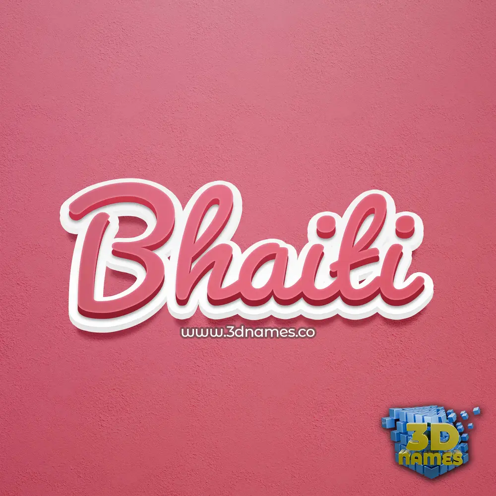bhaiti in Red Scribble style - 3D name wallpaper