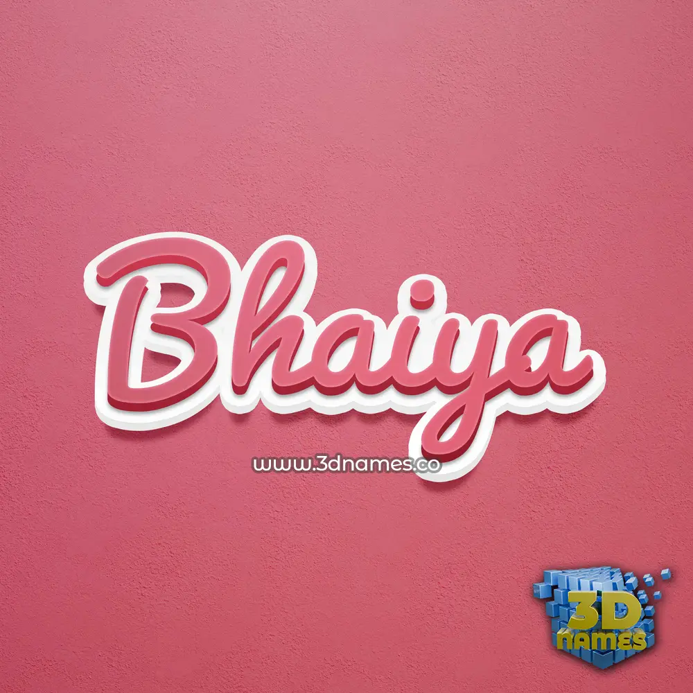 bhaiya in Red Scribble style - 3D name wallpaper
