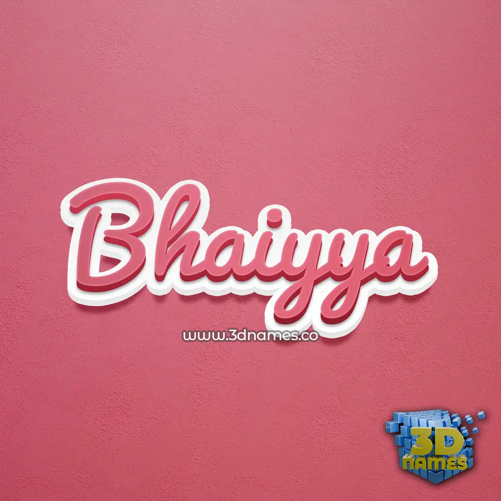 bhaiyya in Red Scribble style - 3D name wallpaper