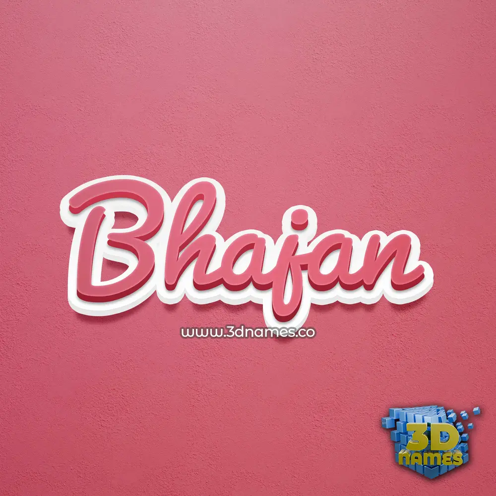 bhajan in Red Scribble style - 3D name wallpaper