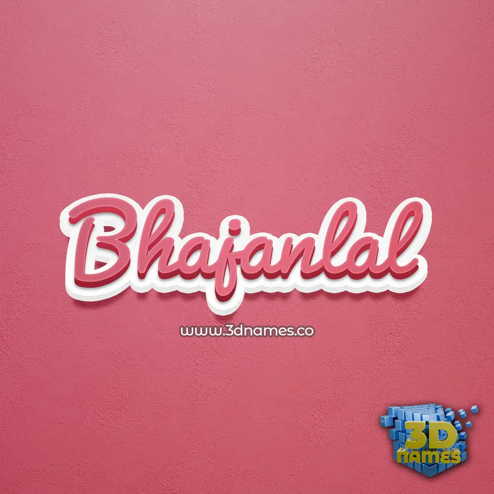 bhajanlal in Red Scribble style - 3D name wallpaper