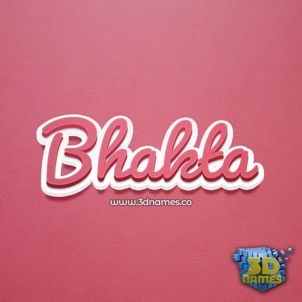 bhakta in Red Scribble style - 3D name wallpaper