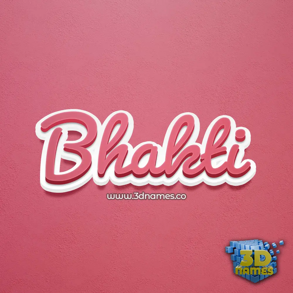 bhakti in Red Scribble style - 3D name wallpaper