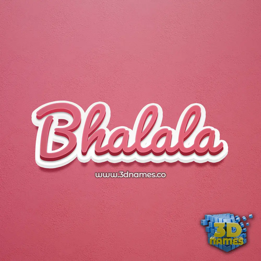 bhalala in Red Scribble style - 3D name wallpaper