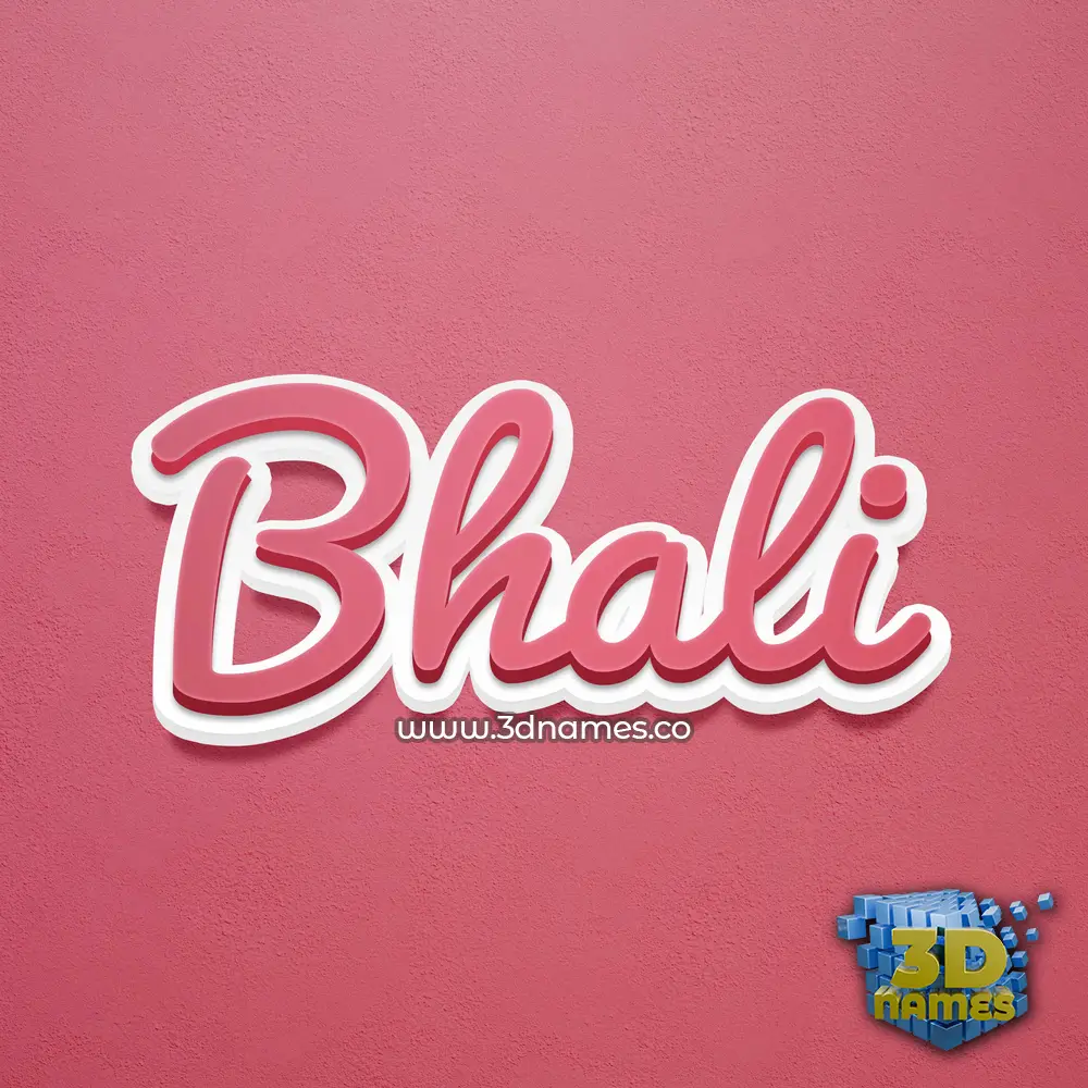 bhali in Red Scribble style - 3D name wallpaper