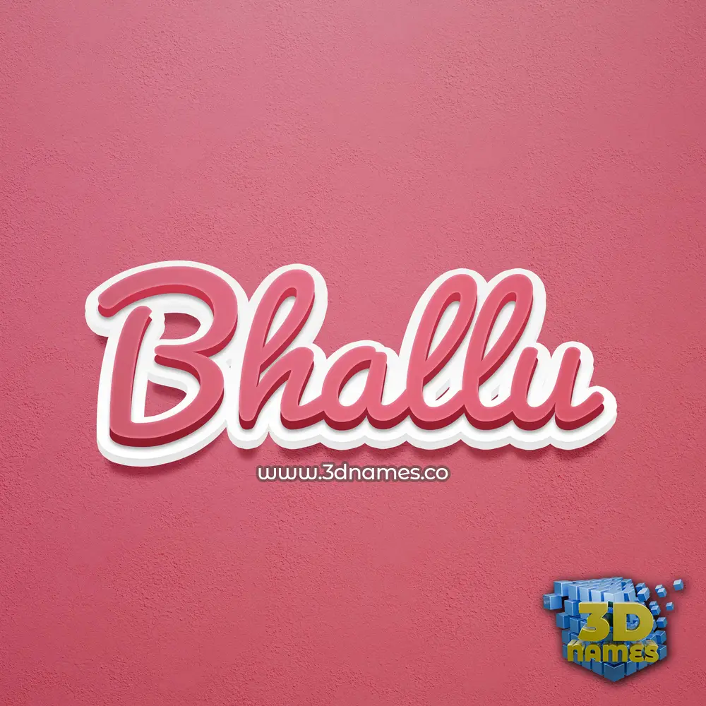 bhallu in Red Scribble style - 3D name wallpaper