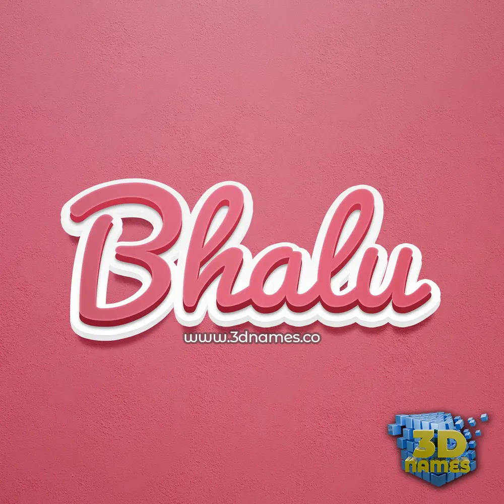bhalu in Red Scribble style - 3D name wallpaper