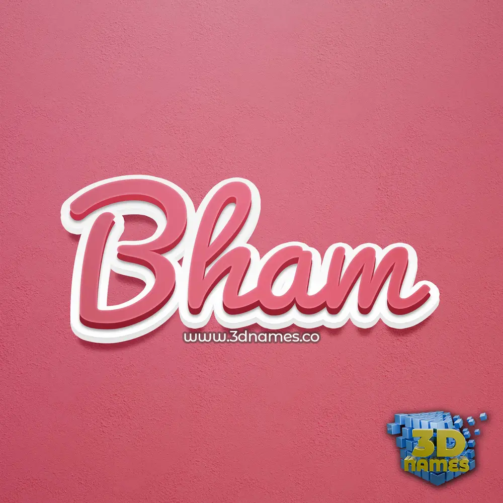 bham in Red Scribble style - 3D name wallpaper