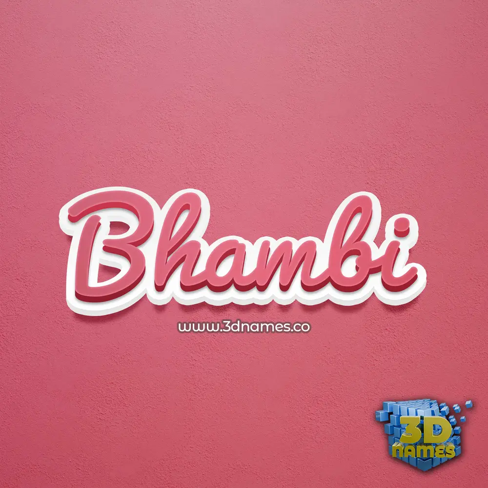 bhambi in Red Scribble style - 3D name wallpaper