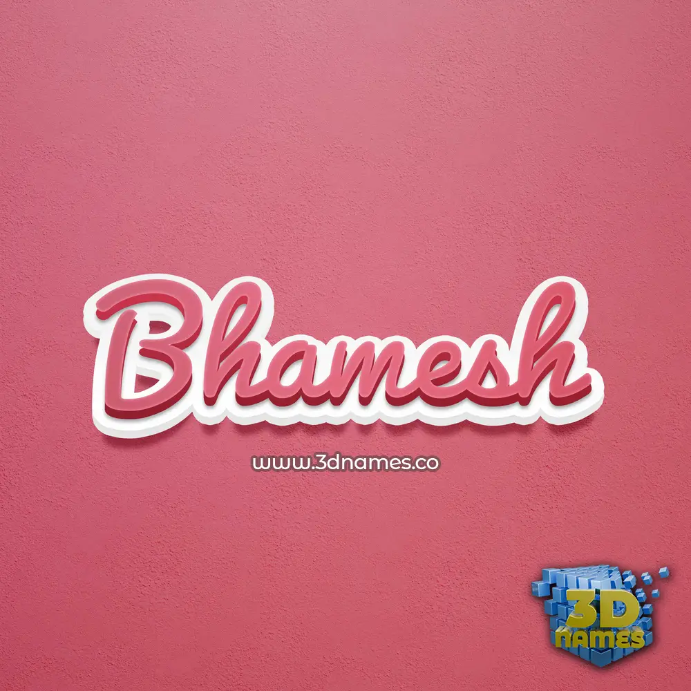 bhamesh in Red Scribble style - 3D name wallpaper