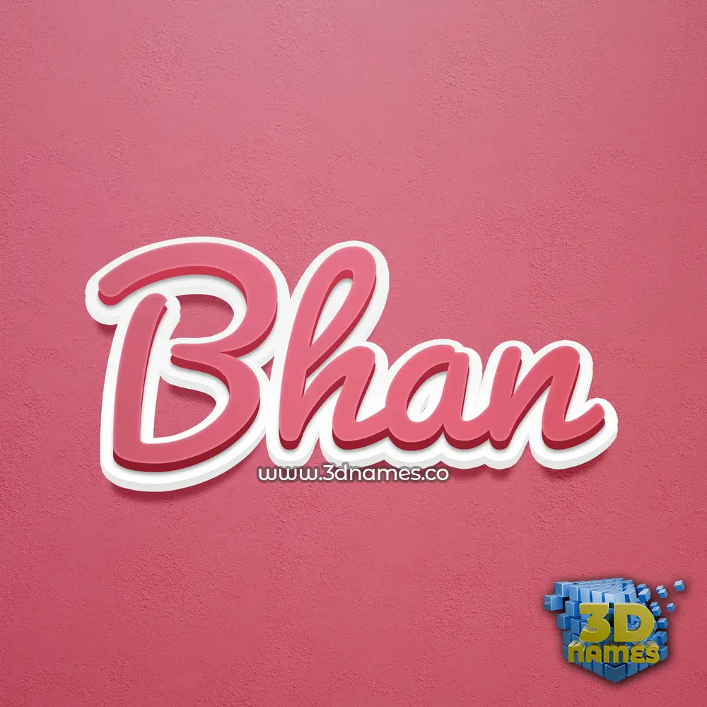 bhan in Red Scribble style - 3D name wallpaper