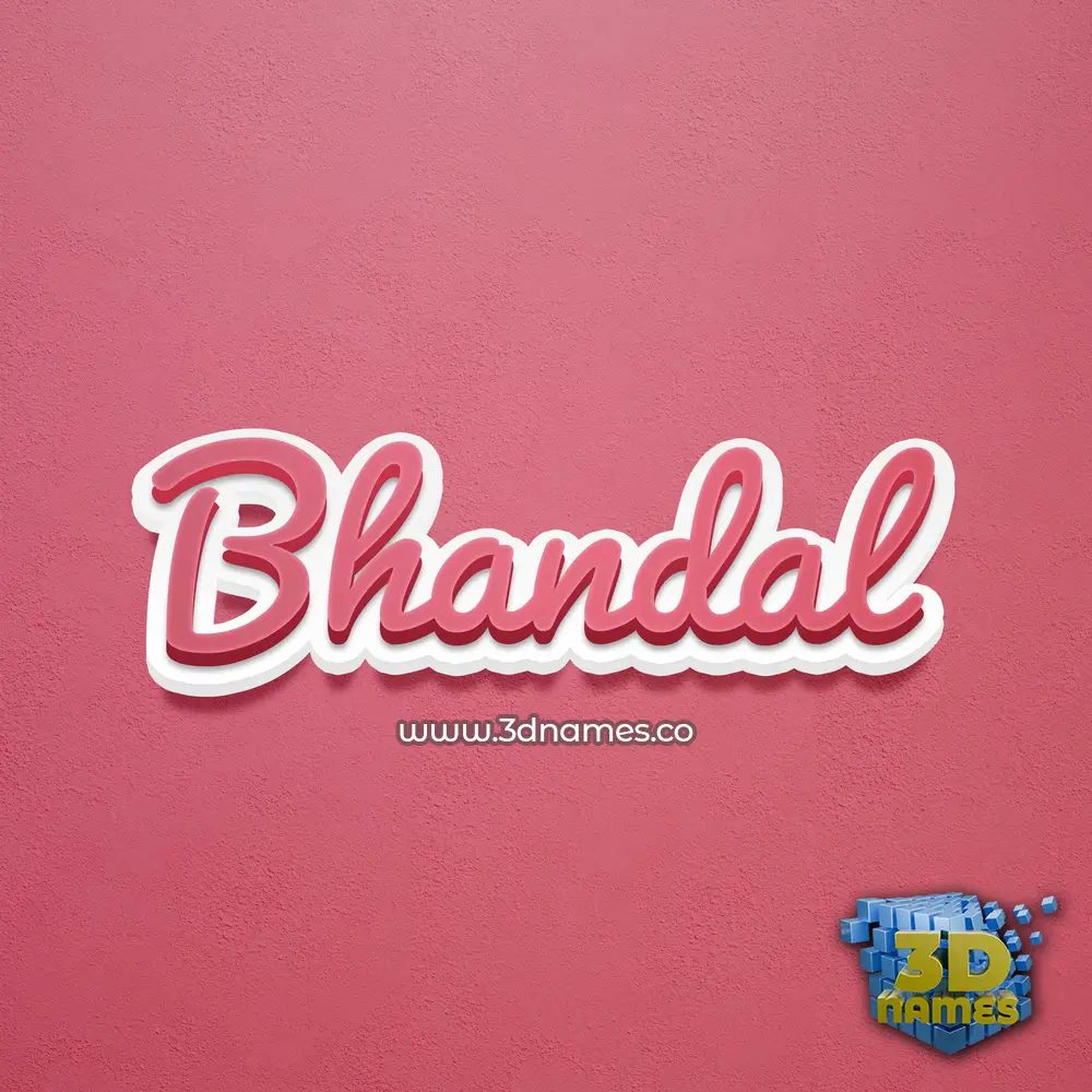 bhandal in Red Scribble style - 3D name wallpaper