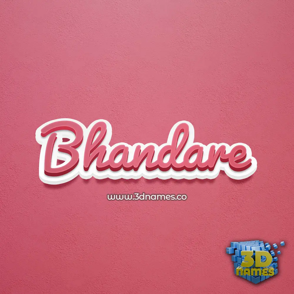 bhandare in Red Scribble style - 3D name wallpaper