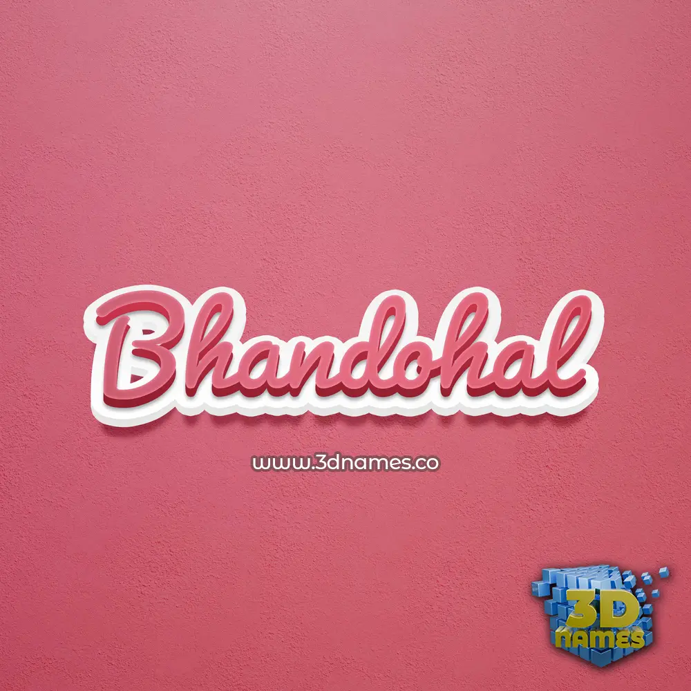 bhandohal in Red Scribble style - 3D name wallpaper