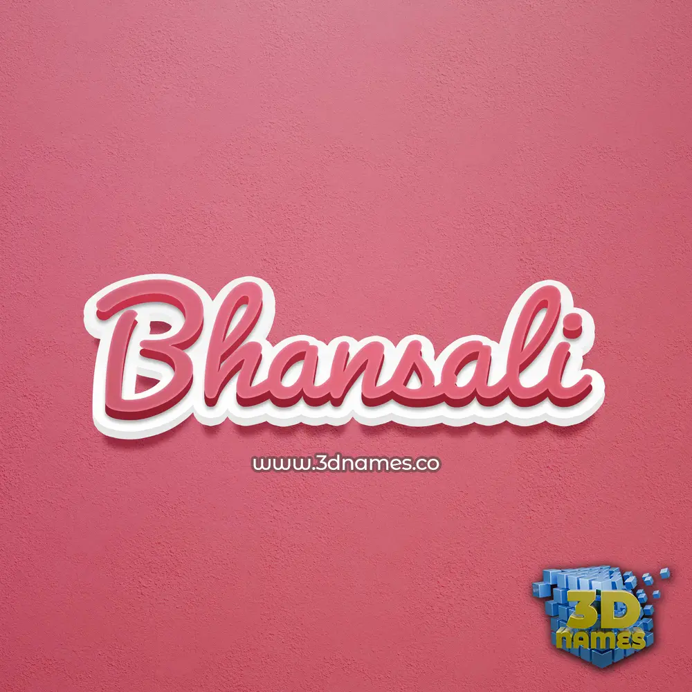 bhansali in Red Scribble style - 3D name wallpaper