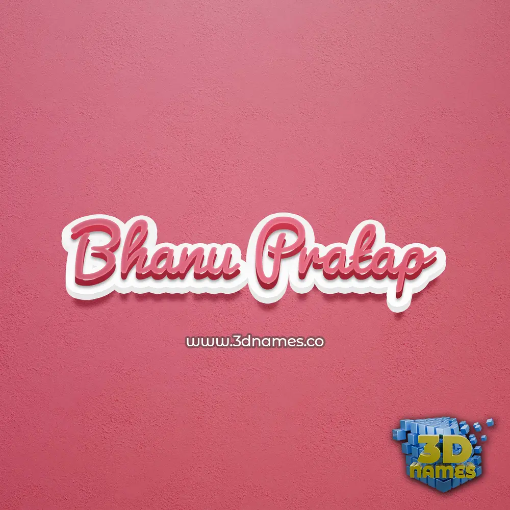 bhanu pratap in Red Scribble style - 3D name wallpaper