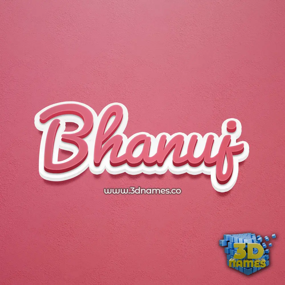 bhanuj in Red Scribble style - 3D name wallpaper