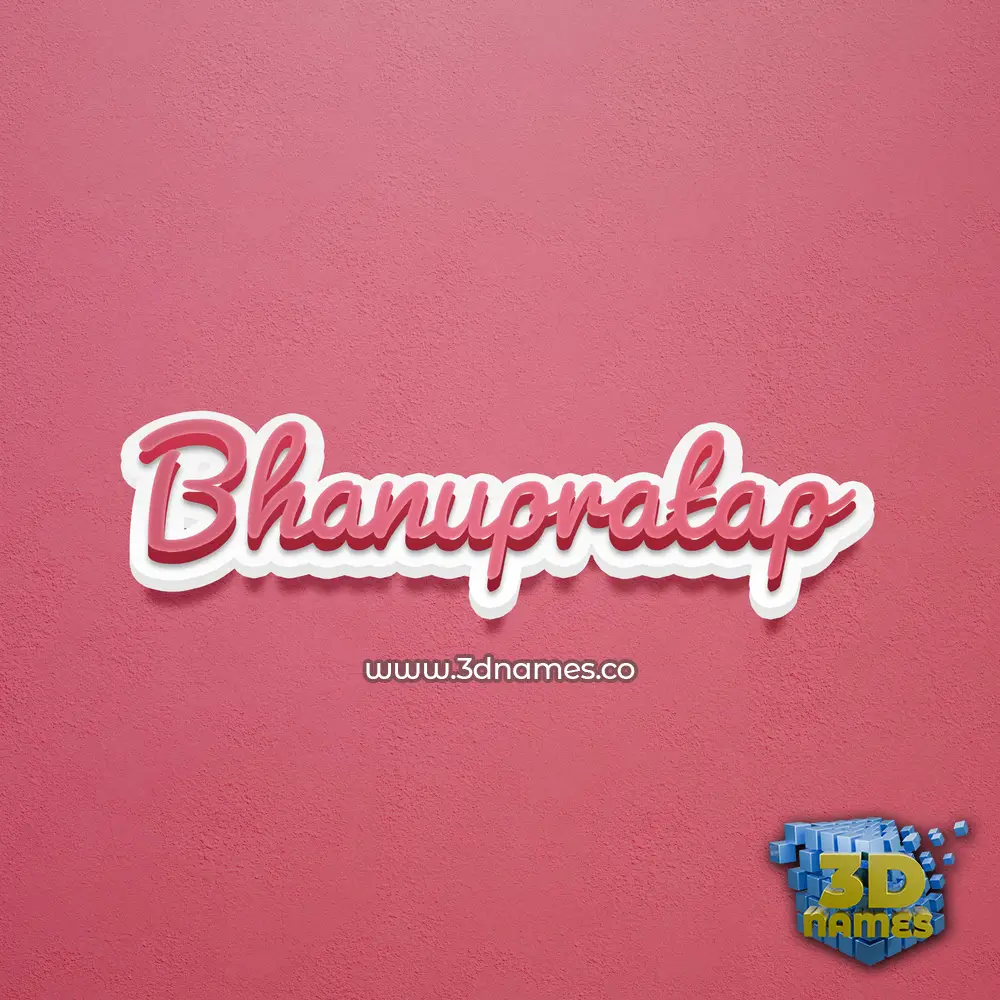 bhanupratap in Red Scribble style - 3D name wallpaper