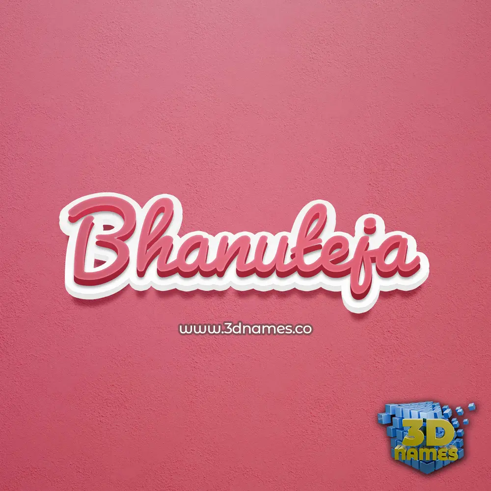 bhanuteja in Red Scribble style - 3D name wallpaper