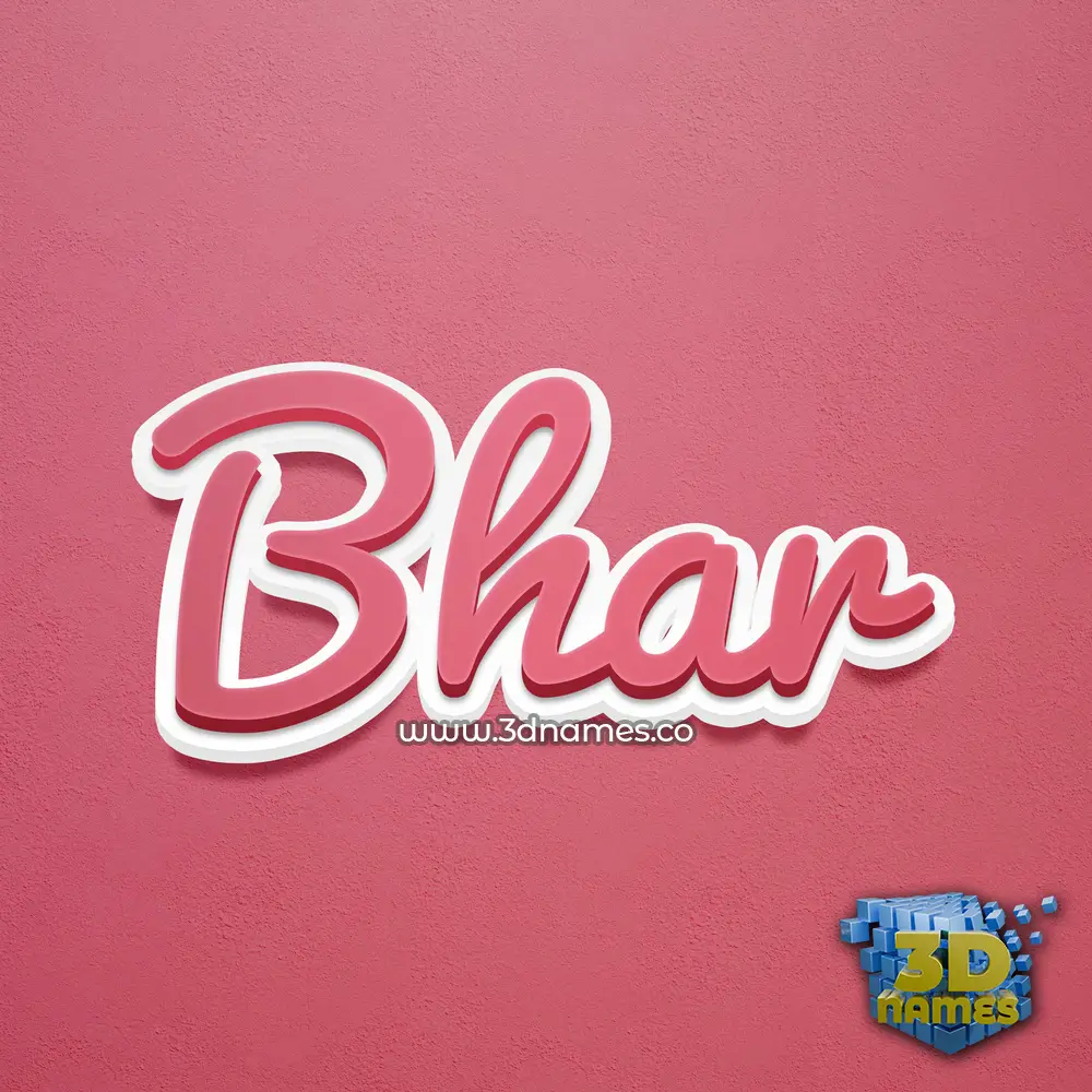 bhar in Red Scribble style - 3D name wallpaper