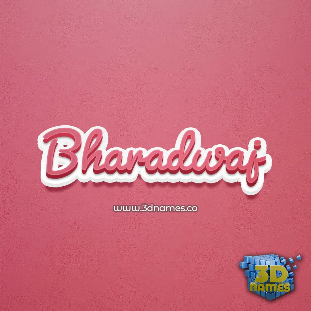 bharadwaj in Red Scribble style - 3D name wallpaper