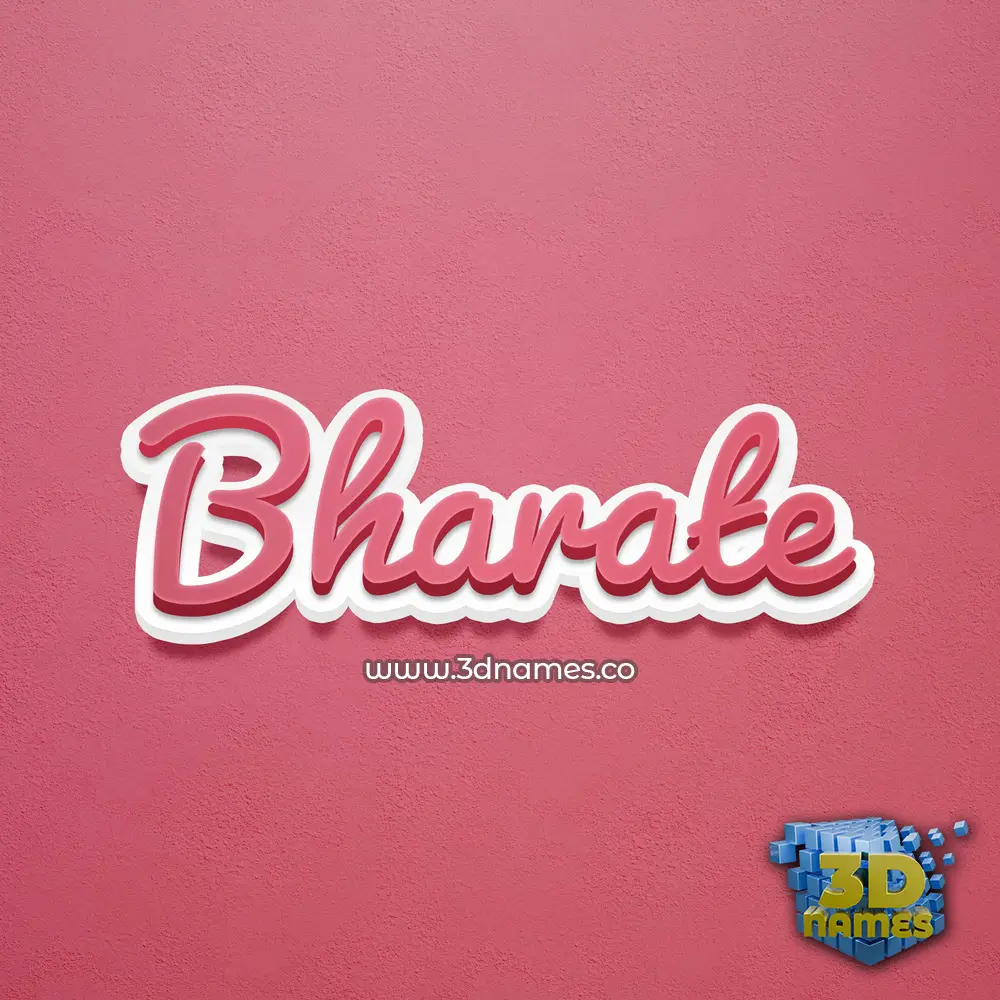 bharate in Red Scribble style - 3D name wallpaper