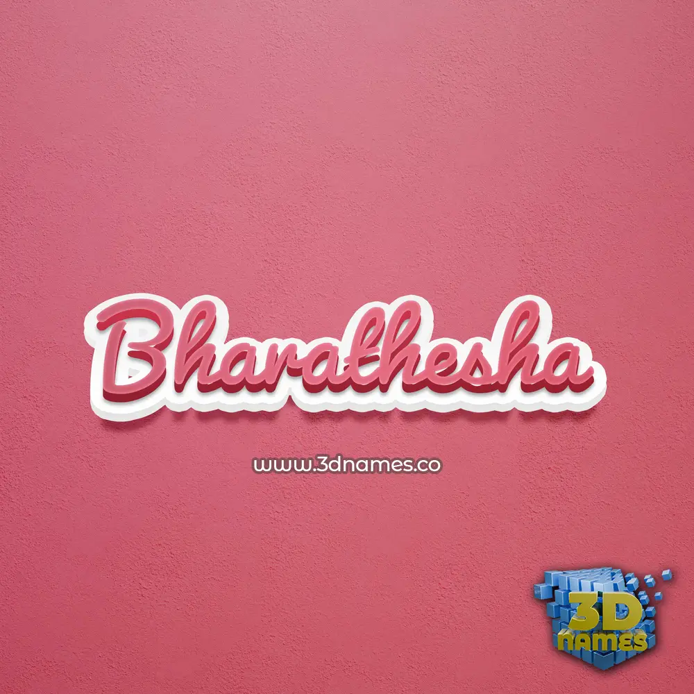 bharathesha in Red Scribble style - 3D name wallpaper
