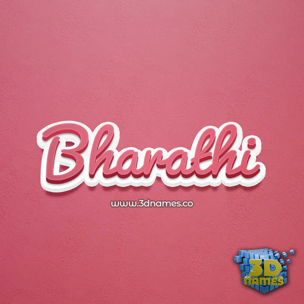 bharathi in Red Scribble style - 3D name wallpaper