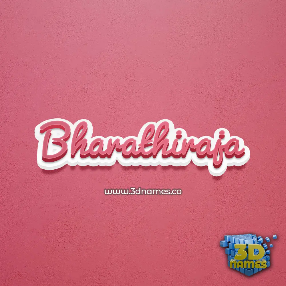 bharathiraja in Red Scribble style - 3D name wallpaper