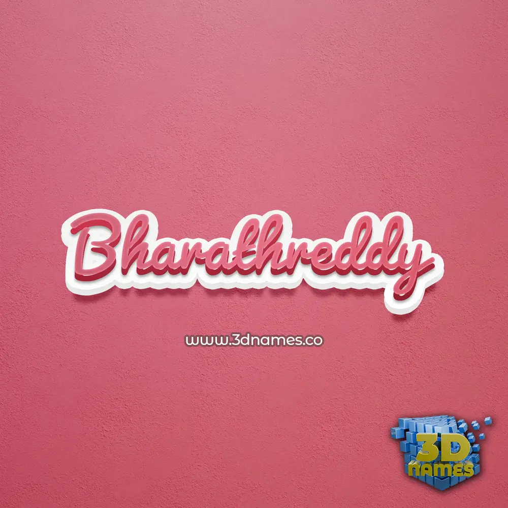 bharathreddy in Red Scribble style - 3D name wallpaper