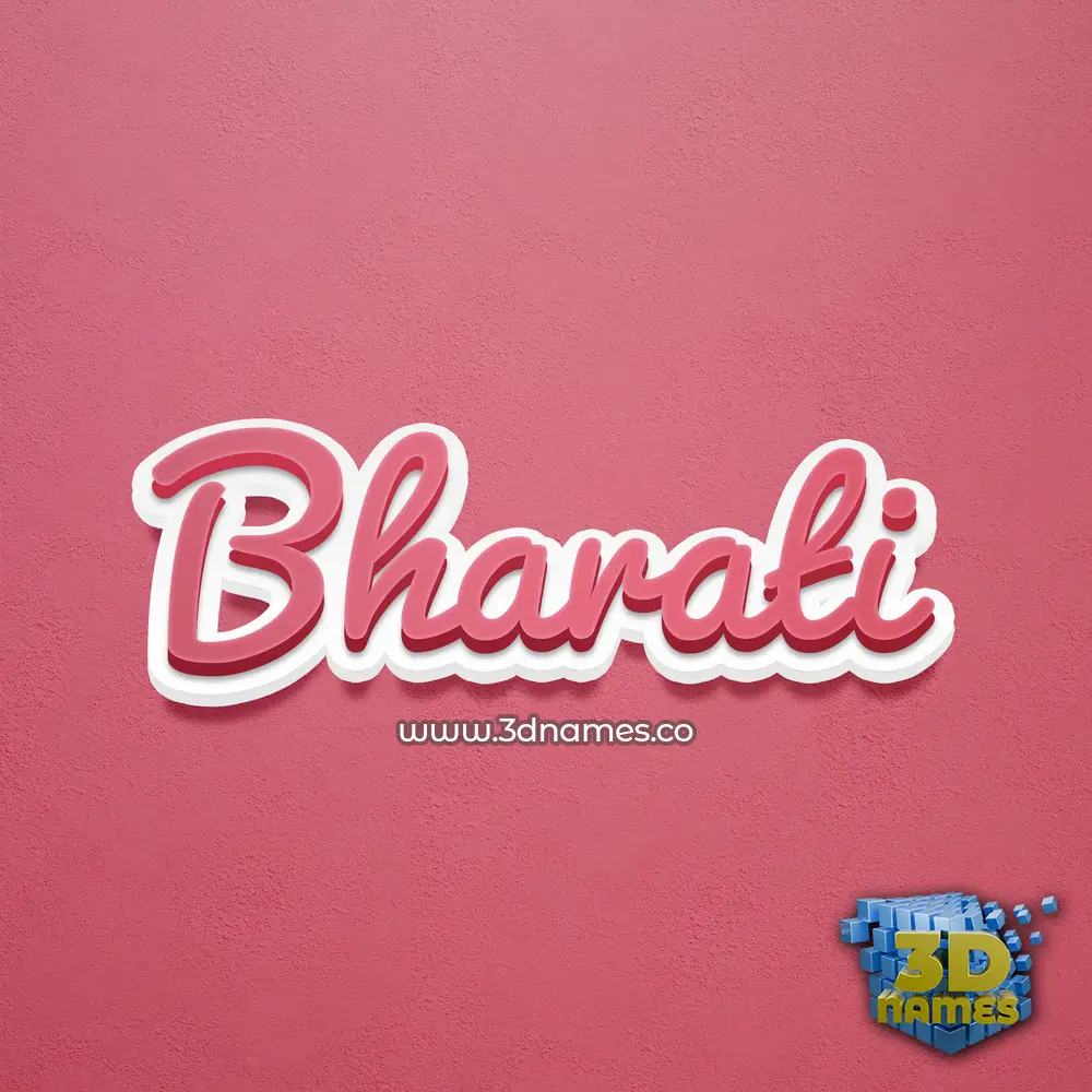 bharati in Red Scribble style - 3D name wallpaper