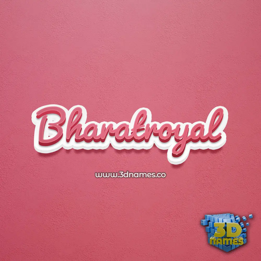 bharatroyal in Red Scribble style - 3D name wallpaper