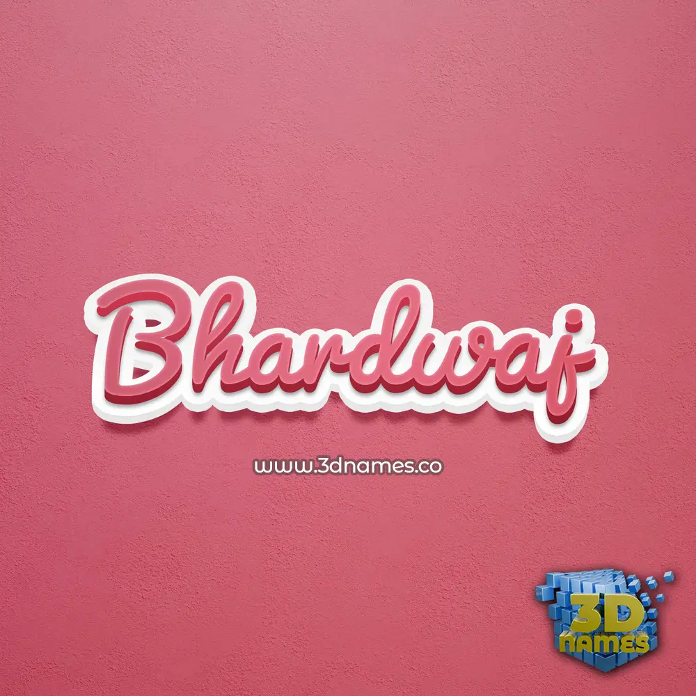 bhardwaj in Red Scribble style - 3D name wallpaper