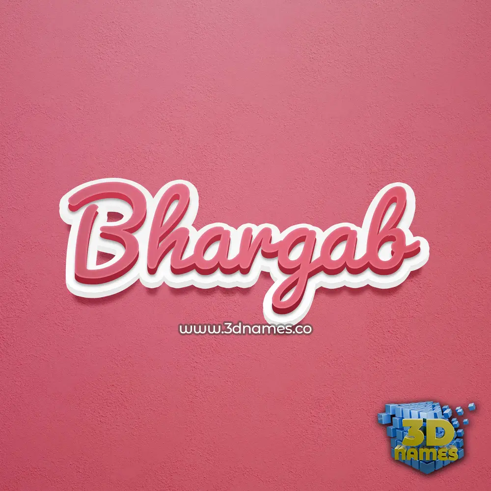 bhargab in Red Scribble style - 3D name wallpaper